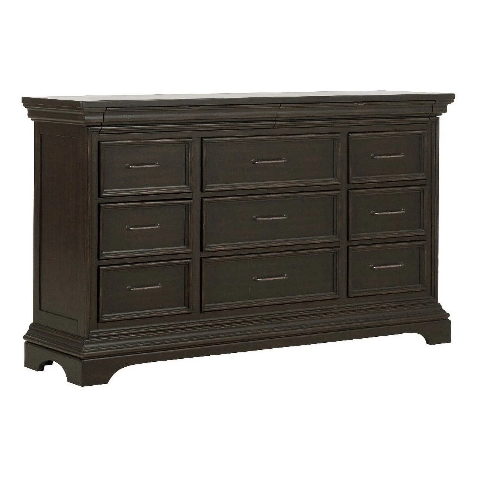 Caldwell 11 Drawer Wood Dresser in Deep Brown by Pulaski Furniture