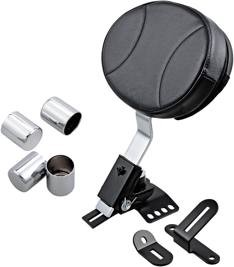 Adjustable Driver Rider Backrest w/Pocket Compatible with 1988-2020 Harley Road King Street Electra Glide Pack of 2