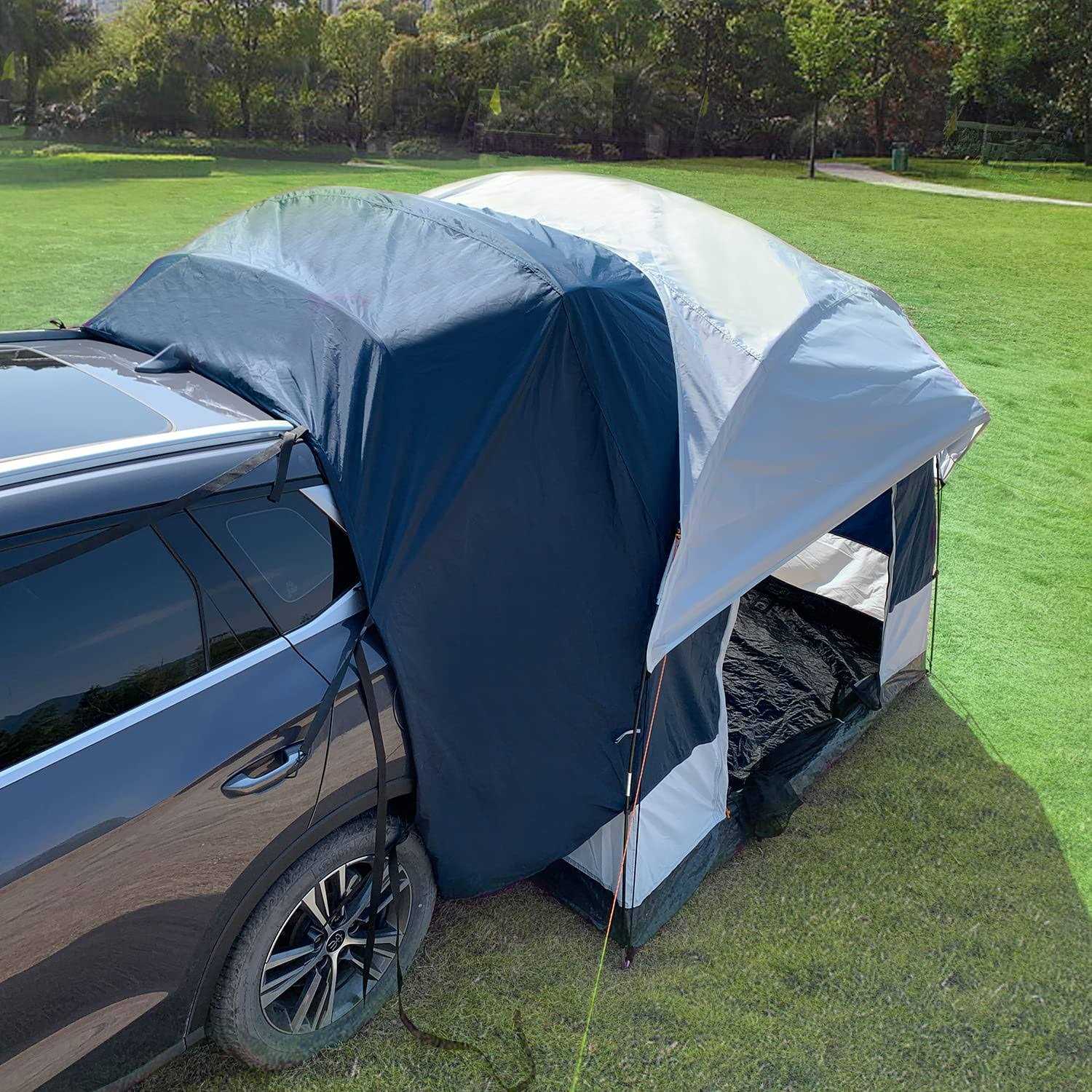 SUV Tent 4-6 Person Universal SUV Camping Tent,Car Awning SUV Tailgate Tent, Sun Shelter Camping Outdoor Travel,Includes Rainfly and Storage Bag