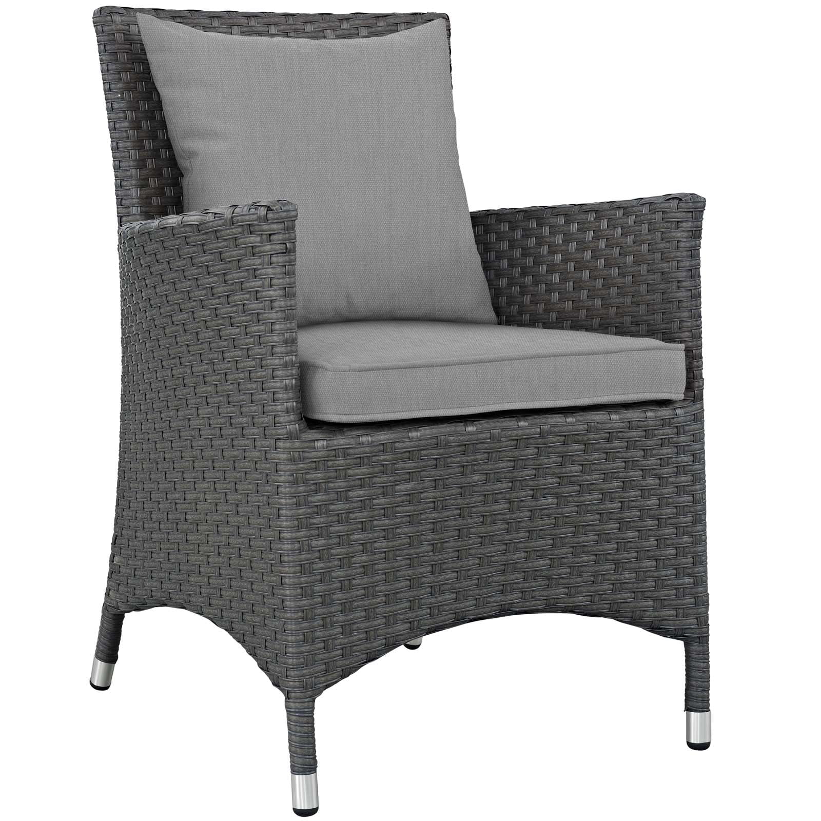 Modway Sojourn 9 Piece Outdoor Patio Sunbrella® Dining Set in Canvas Gray