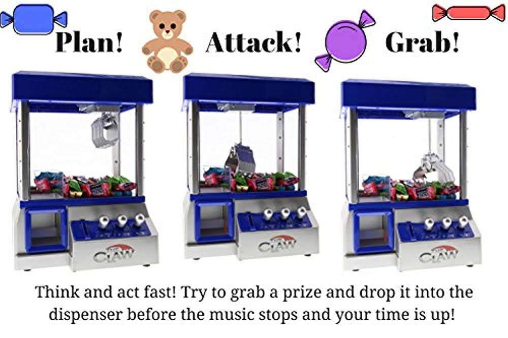 The Claw Electronic Candy Grabber Machine Arcade Game with LED Lights, Blue