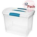 Sterilite Large Nesting ShowOffs Portable Clear File Box with Latches (12 Pack)