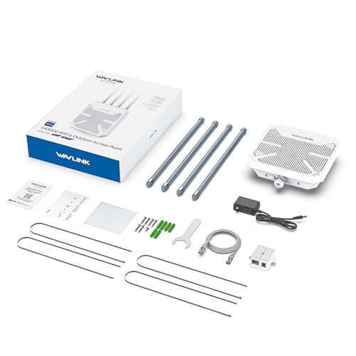 WAVLINK AX3000 Outdoor WiFi 6 Extender Long Range, WiFi 6 Outdoor Wireless Access Point, Support Active PoE, 4x8dBi Antennas,Outdoor WiFi Solution