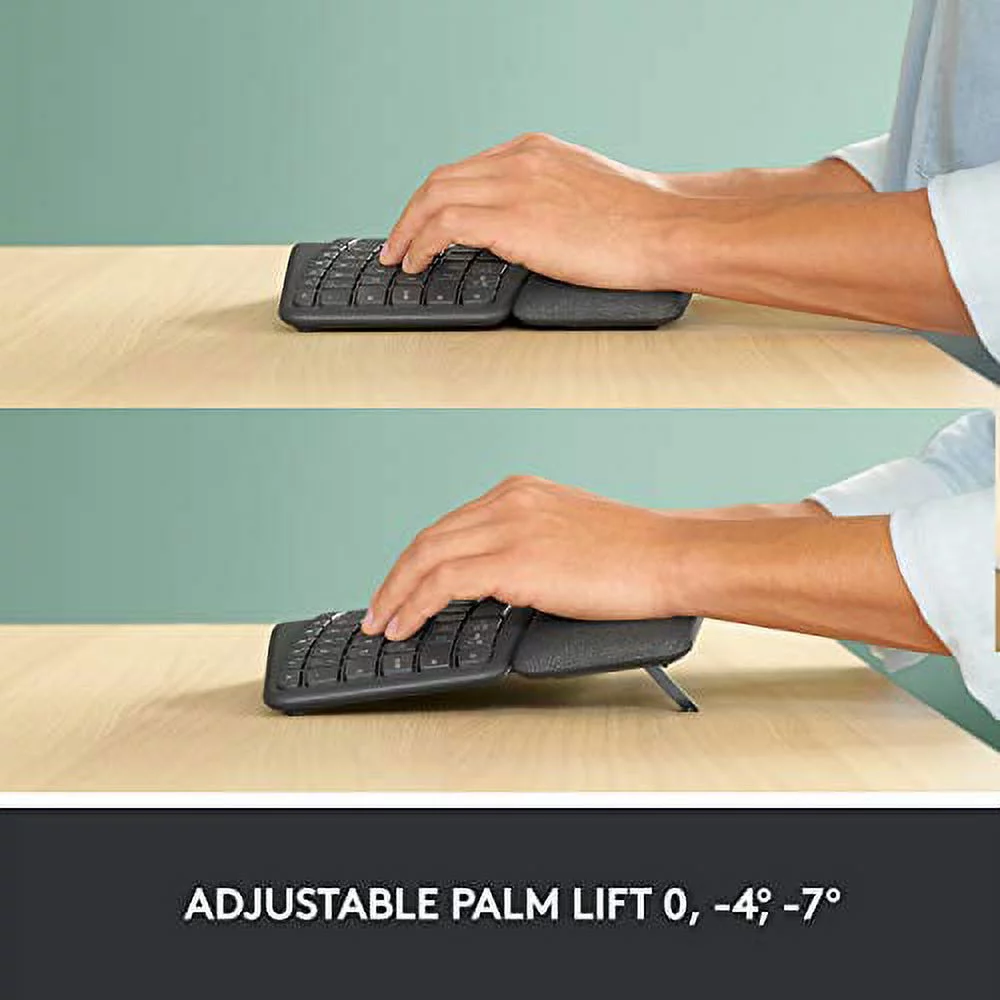 Logitech Ergo K860 Wireless Ergonomic Keyboard with Wrist Rest - Split Keyboard Layout for Windows/Mac, Bluetooth or USB Connectivity