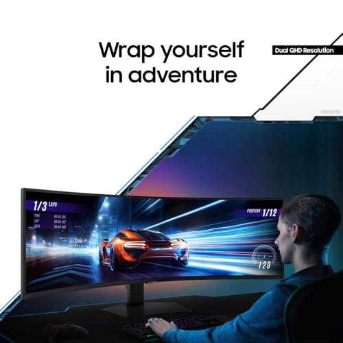 SAMSUNG 49" Odyssey G9 (G95C) Series DQHD 1000R Curved Gaming Monitor, 240Hz, 1ms(GtG), DisplayHDR 1000, AMD FreeSync Premium Pro, Eye Saver Mode