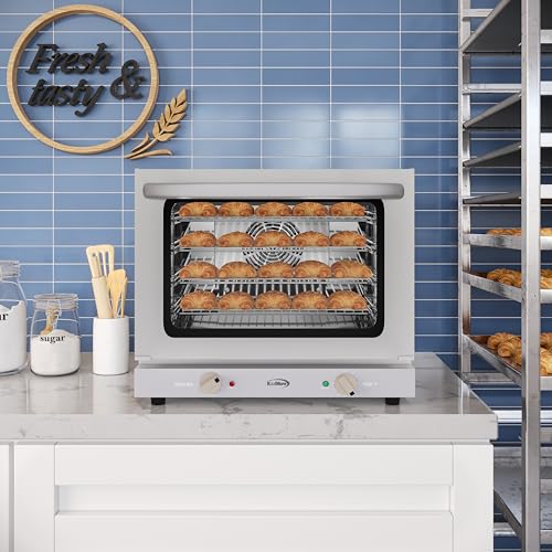 KoolMore 32 in. Commercial Countertop Convection Oven, Holds Full Size Pans, 4 Racks and 3500W of Power, 240V in Stainless-Steel