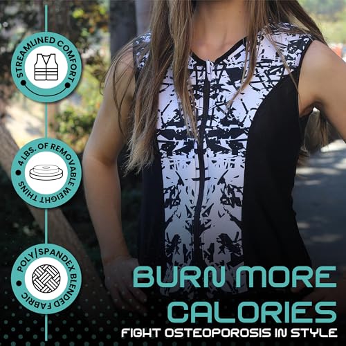 Challenge Weighted Workoutwear Weighted Vest for Women - 4 lb Body Weight Vest with Flexible Thin Weights - Removable Weights for Walking, Running