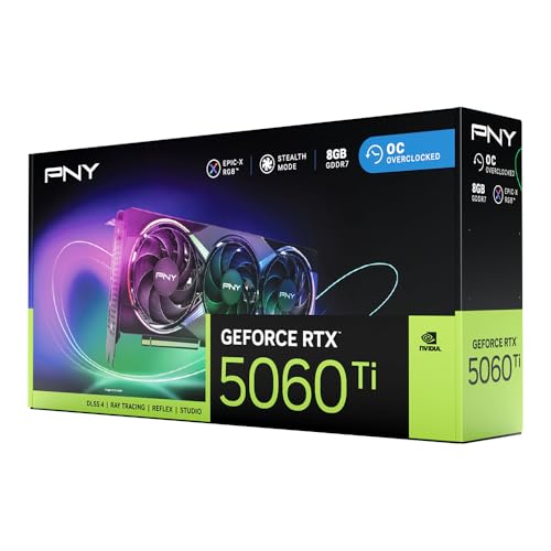 PNY NVIDIA GeForce RTX&trade; 5060 Ti 16GB Overclocked Dual Fan Graphics Card (DLSS 4, PCIe&reg; 5.0, HDMI&reg;/DP 2.1, 2-Slot)