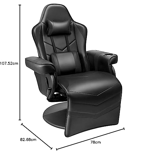 Homall Gaming Recliner Chair Racing Style PU Leather Gaming Chair Ergonomic Adjusted Reclining Office Desk Chair Home Theater Single Sofa Chair with
