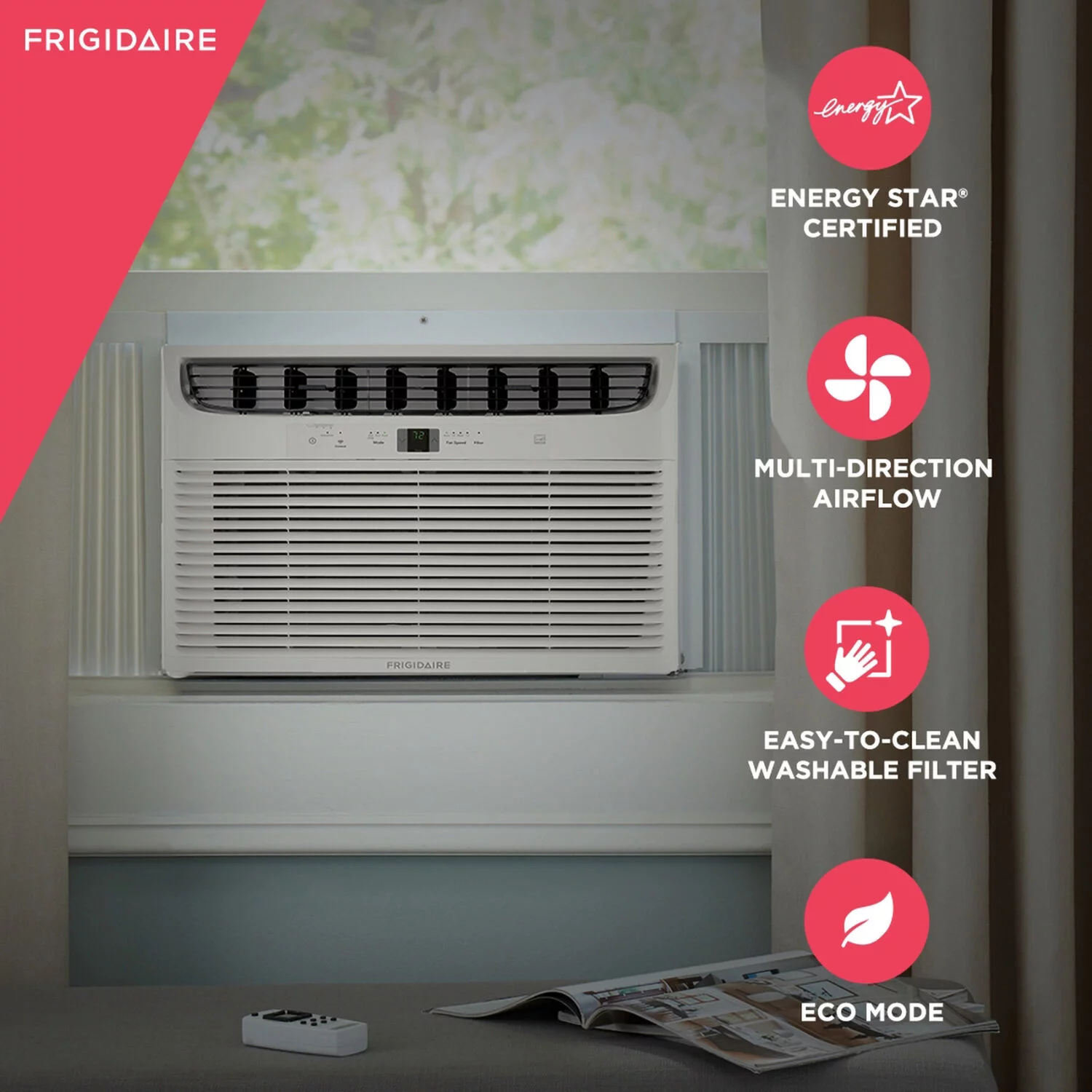 Frigidaire 25,000 BTU Energy Star Window-Mount Air Conditioner with Wi-Fi Connection and Slide Out Chassis