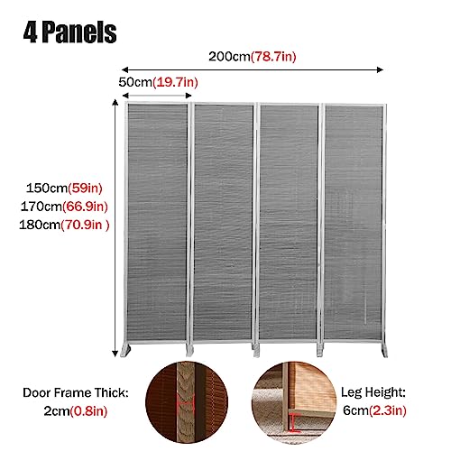 Room Divider Privacy Screen 4 Panel Folding Screen Room Divider, Commercial/Home Wall Partition Panels for Teahouse/Gazebo/Lobby