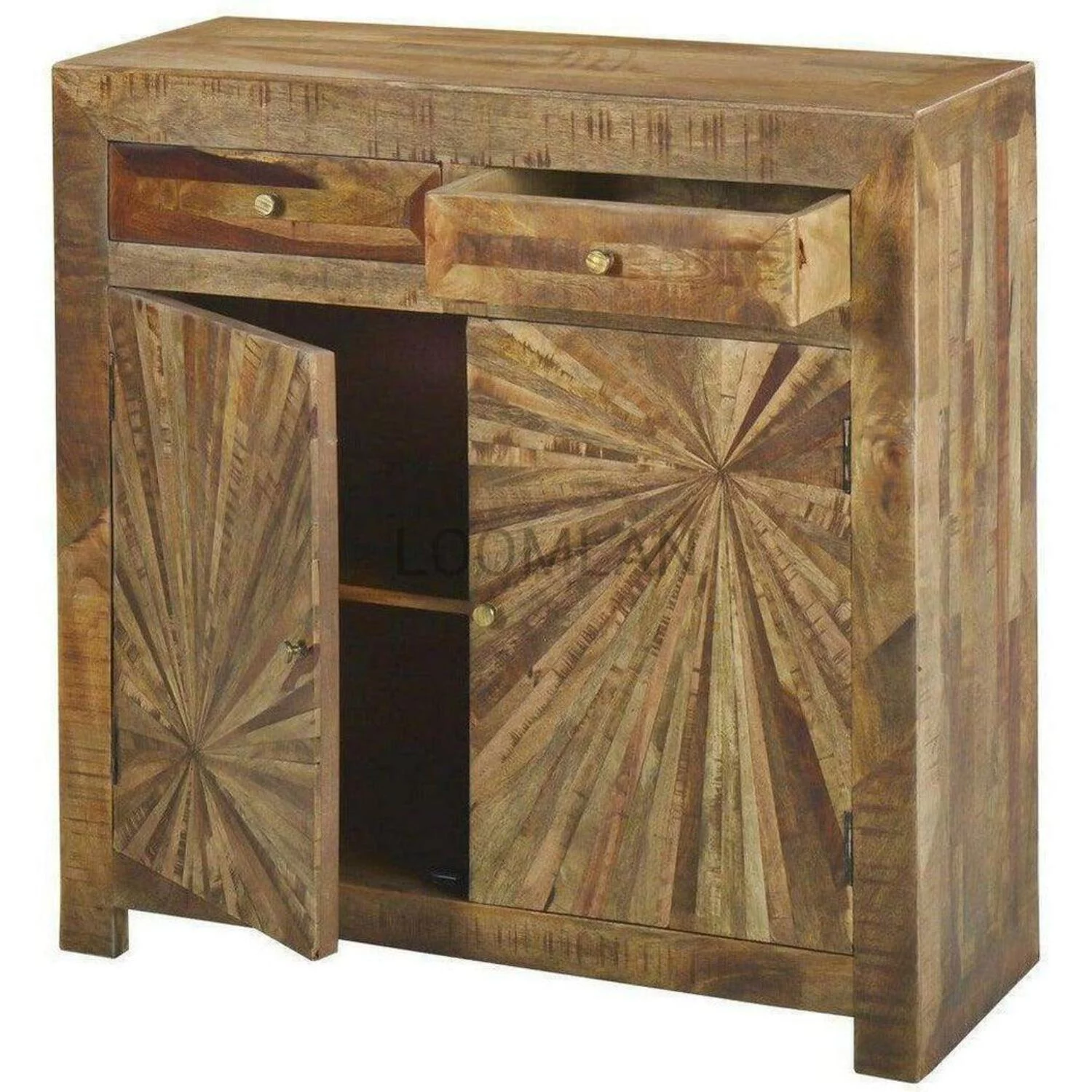 40 Reclaimed Wood Accent Cabinet with 2 Drawers and 2 Doors