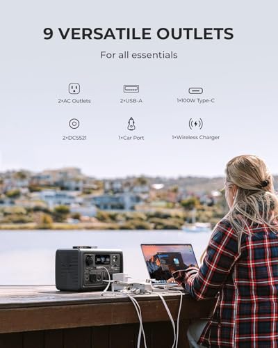 BLUETTI Solar Generator EB3A, 268Wh LiFePO4 Battery Backup w/ 2 600W (1200W Surge) AC Outlets, Recharge from 0-80% in 30 Min.