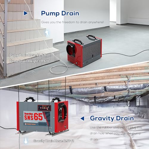Abestorm Crawl Space Dehumidifier with Pump, Large Space Commercial Dehumidifier - Smart Home Appliances