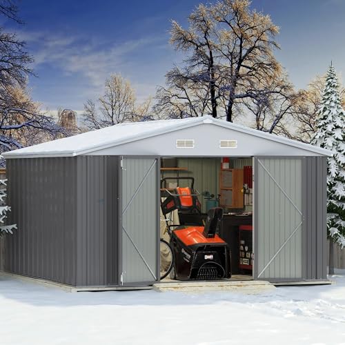 Greesum 5×3 FT Outdoor Storage Shed, Metal Storaged Sheds Without Floor, Tool Sheds with Lockable Doors and Sloping Roof for Garden, Patio, Backyard