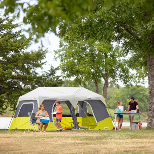 CORE Instant Cabin Tents | 6 Person / 9 Person / 10 Person / 12 Person Family Cabin Multi Room Pop Up Tents Car Camping | Included Storage Pockets