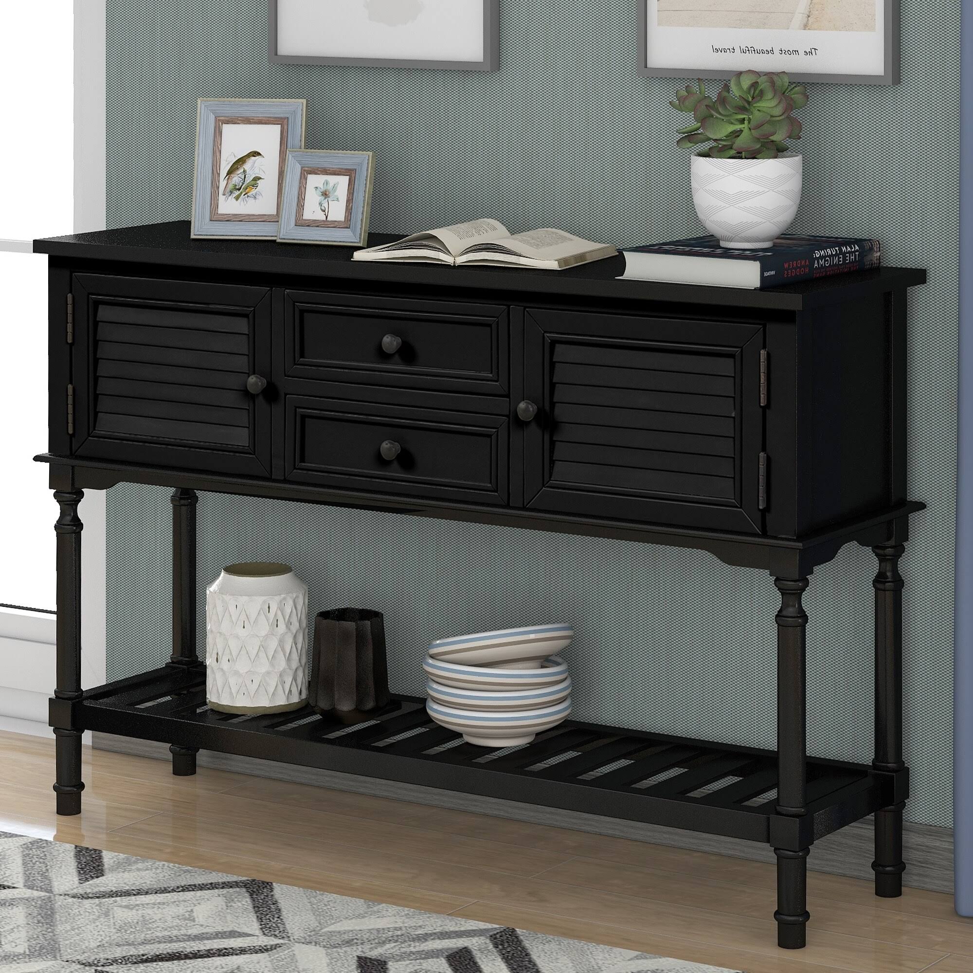 Black 47'' Living Room Modern Sofa Table Console Table