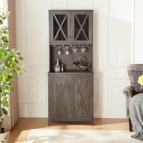 Sideboards Buffets Coffee Bar Cabinet Kitchen Pantry Cupboard Storage Serving Cabinet with Microwave Stand