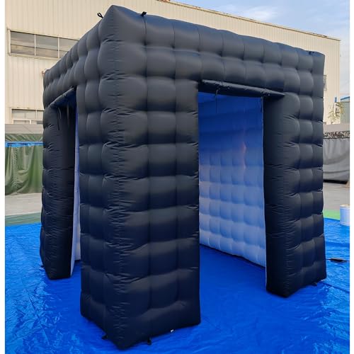 SAYOK Portable Inflatable Photo Booth Enclosure (White, Two Doors, 8.2x8.2x8.2ft), Photo Booth Tent with Air Blower and Remote Controller
