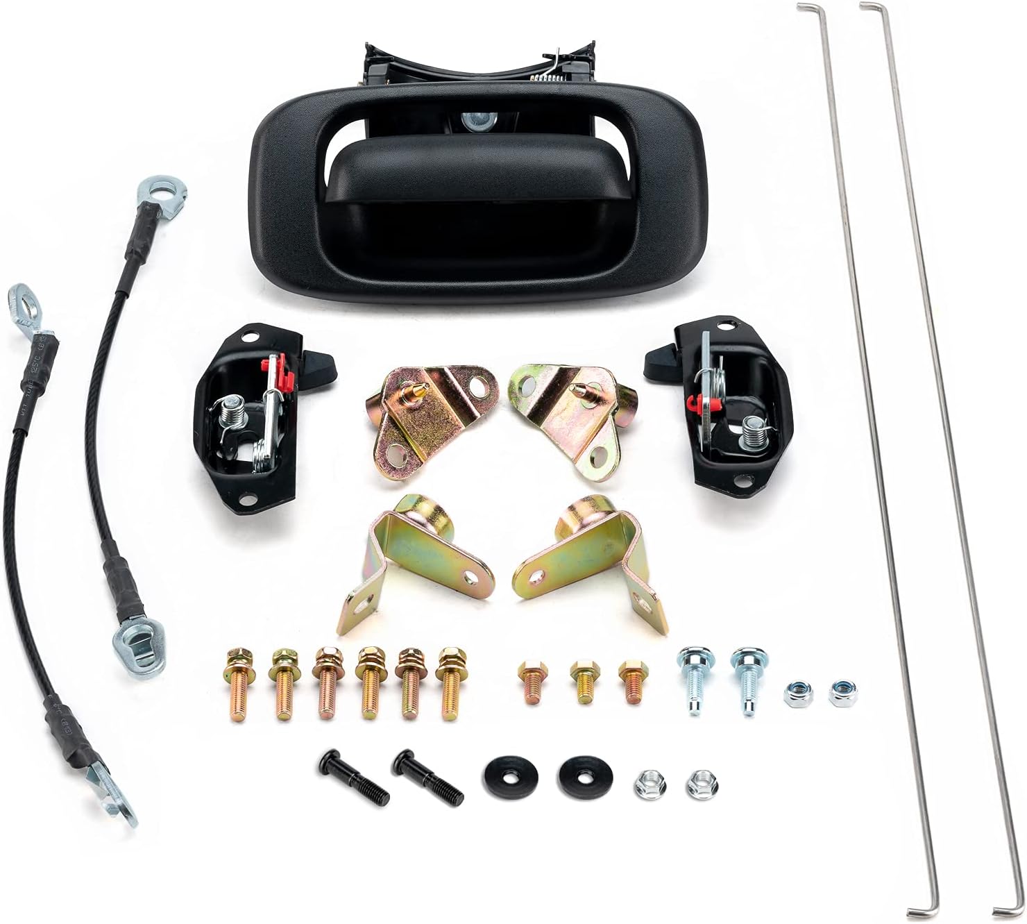 GEATaaT Tailgate Hardware Rebuild Kit Handle Bezel Latch Cables Rods Compatible with Chevrolet Silverado GMC Sierra 1500 2500 3500 Replaces OE#