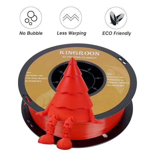 Kingroon PLA 3D Printer Filament, 12Rolls, Dimensional Accuracy +/- 0.03 mm, 12kg Spool(26.4lbs)