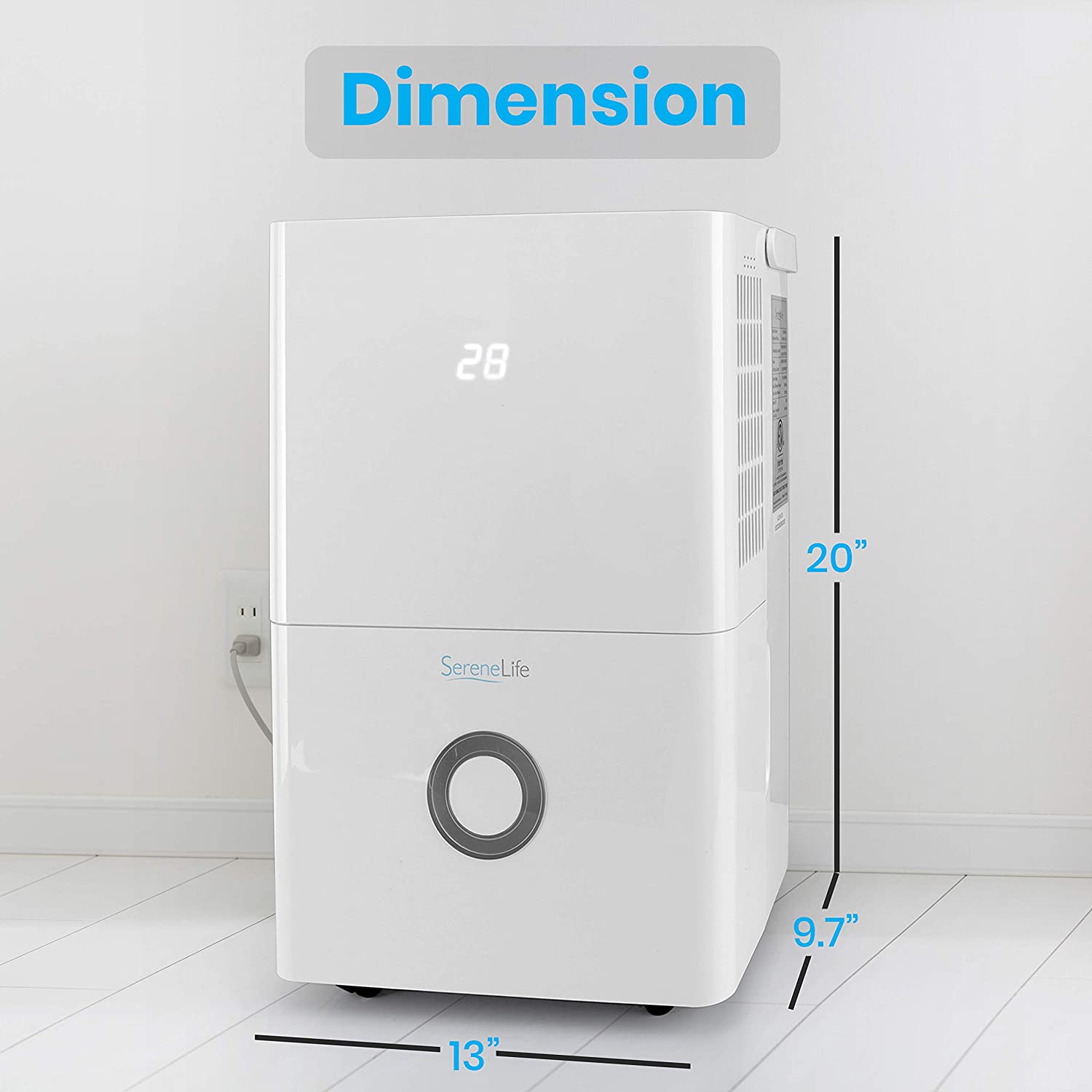 KEERDAO 50-Pint Electric Home Compact Dehumidifier - 3000 Square Feet Quiet Electric Dehumidifiers For Home Closet Basement w/ 4L Water Tank Capacity