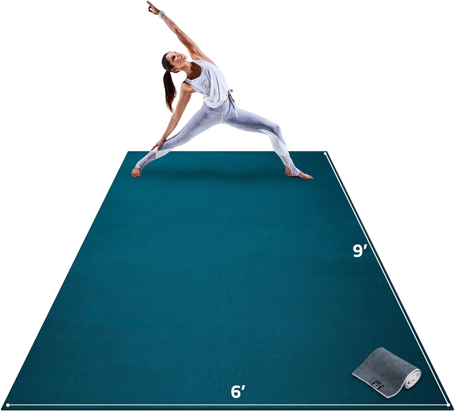 Gorilla Mats Premium Extra Large Yoga Mat – 9' x 6' x 8mm Extra Thick & Ultra Comfortable, Non-Toxic