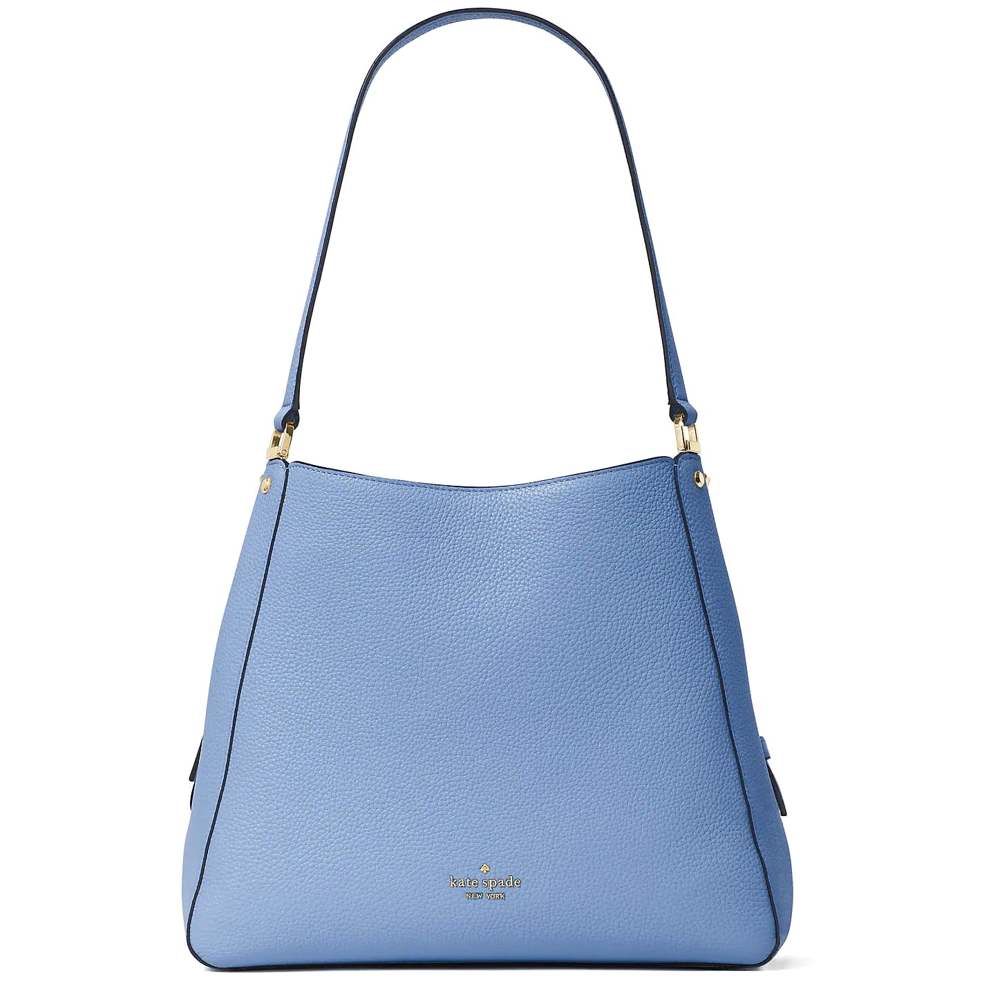Kate Spade New York Leila Pebbled Leather Medium Triple Compartment Shoulder Bag (Fresh Blue)