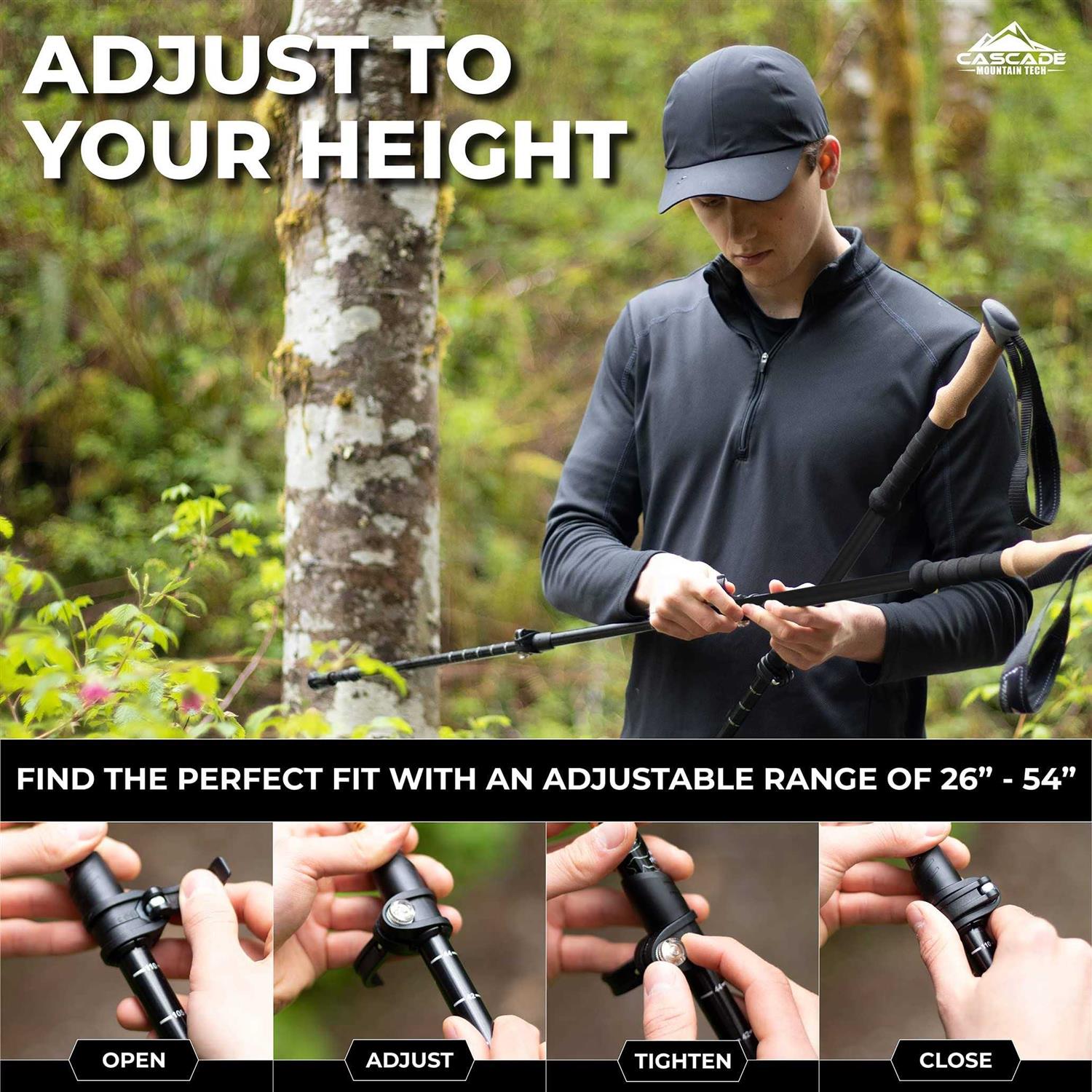 Cascade Mountain Tech Carbon Fiber Quick Lock Trekking Poles - Sports Supplies Online Store