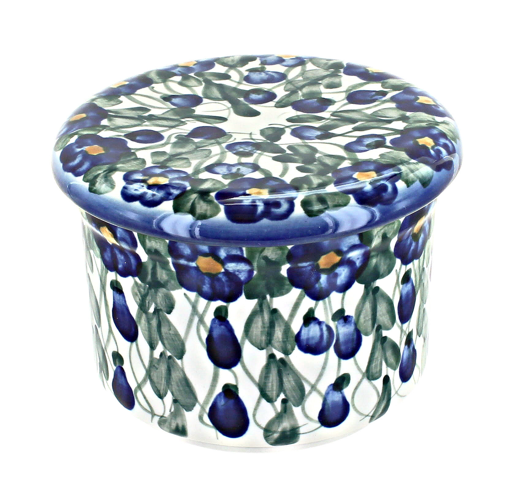 Blue Rose Polish Pottery Pandora French Butter Dish