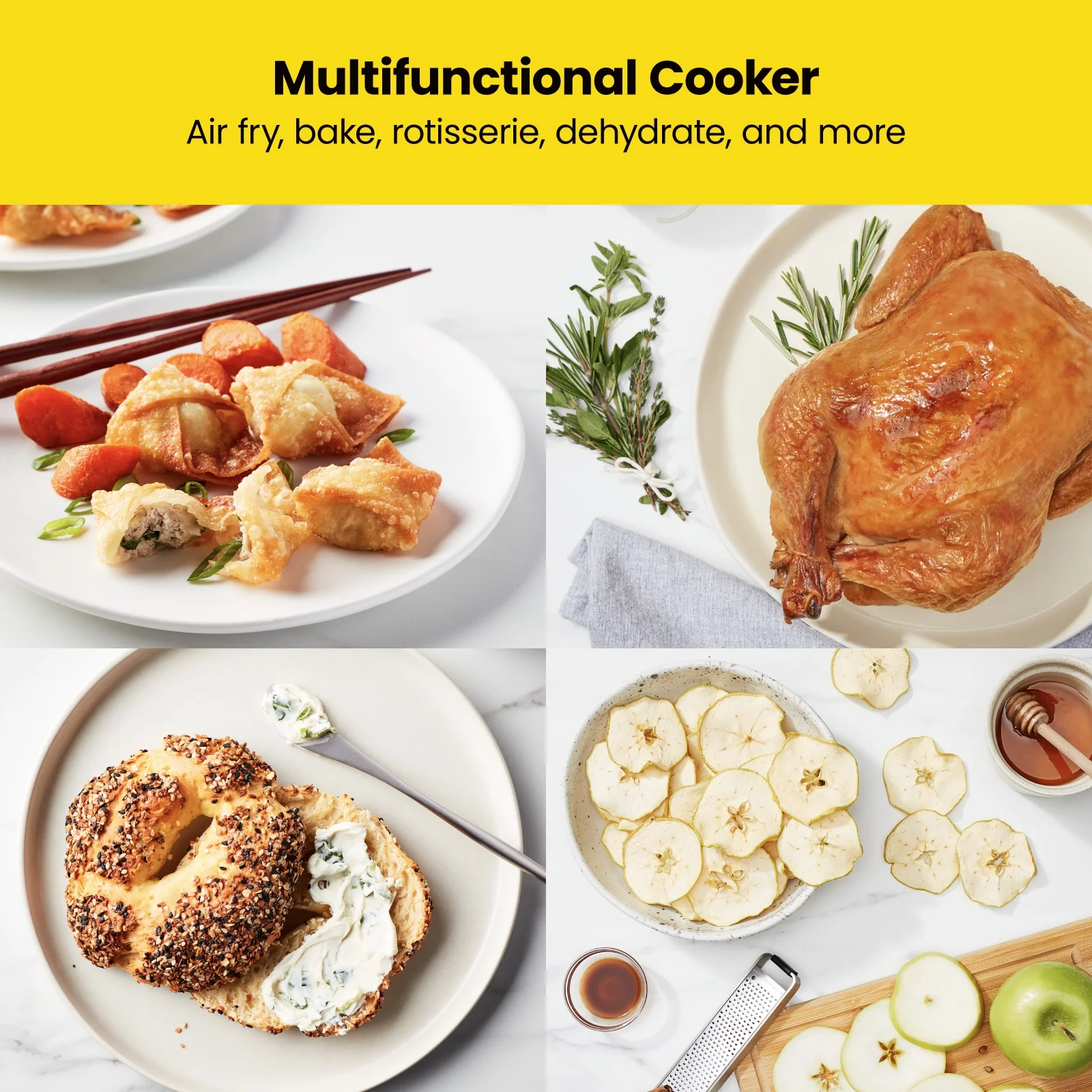 Digital Air Fryer+ Rotisserie, Dehydrator, Oven, Black, 10L