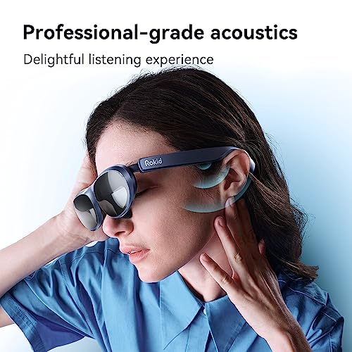 Rokid Max AR Glasses and HDMI, Augmented Reality Glasses Wearable Headsets Smart Glasses for Video Display