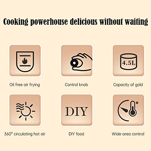 REJOON Air Fryer Air Fryer Ninja Air Fryer Oven Household High-Capacity Electric Fryer Multifunction Smokeless (4.5L)