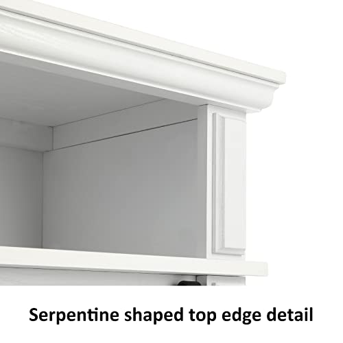 LGHM Fireplace Entertainment Center, White TV Stand for 65 inch with 23'' Electric Fireplace, Highboy Farmhouse Cabinet Sliding Barn Door