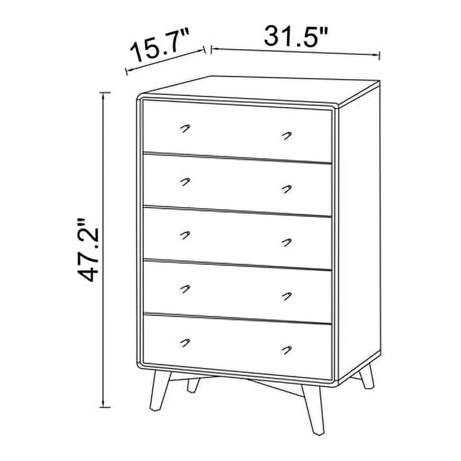 Home Square 3 Piece Set with 5 Drawer Dresser 6 Drawer Dresser and Nightstand