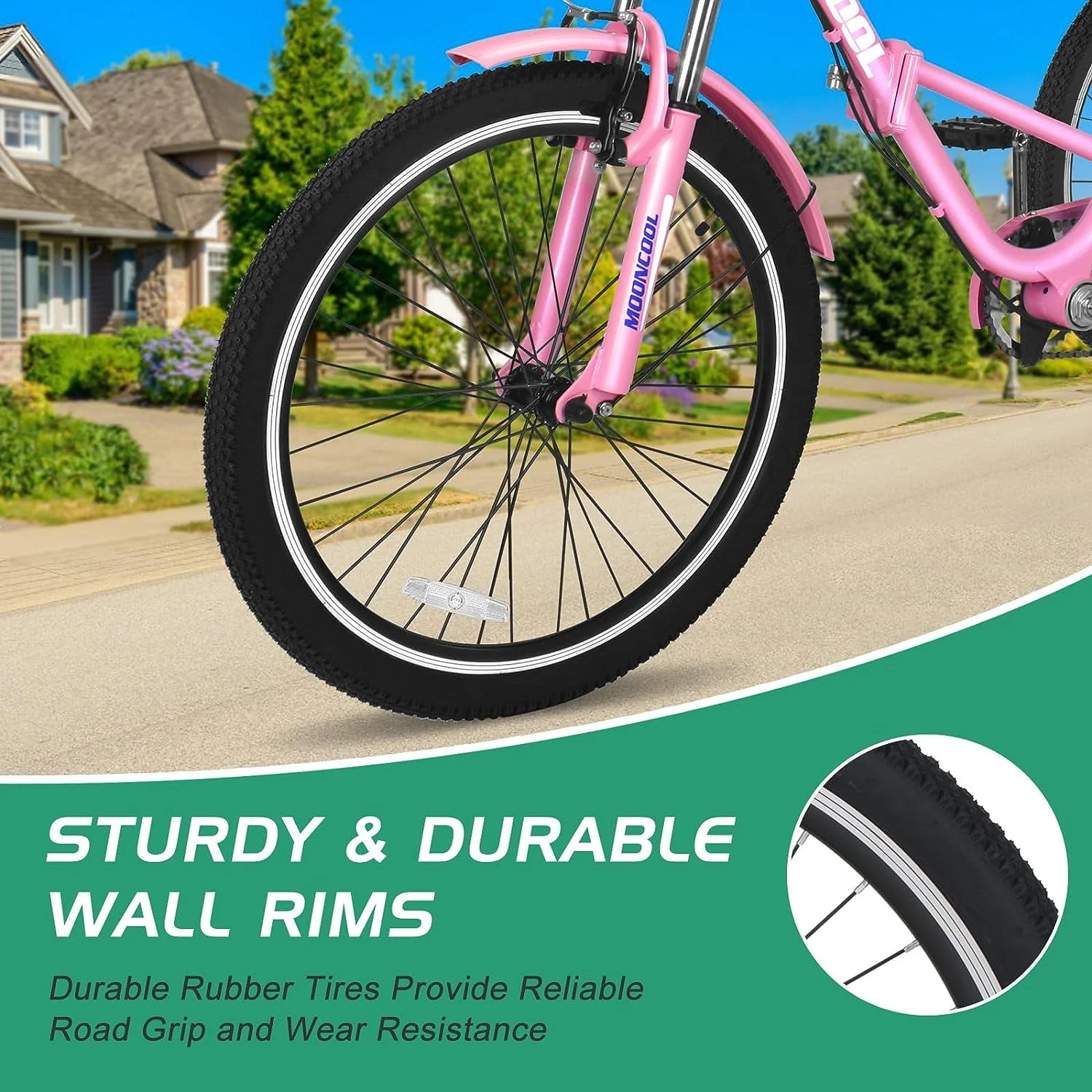 MOONCOOL Adult Folding Tricycle for Adults, 7 Speed 20/24/26 inch 3 Wheels Bikes with Basket, Foldable Tricycle for Adults, Women, Men, Seniors