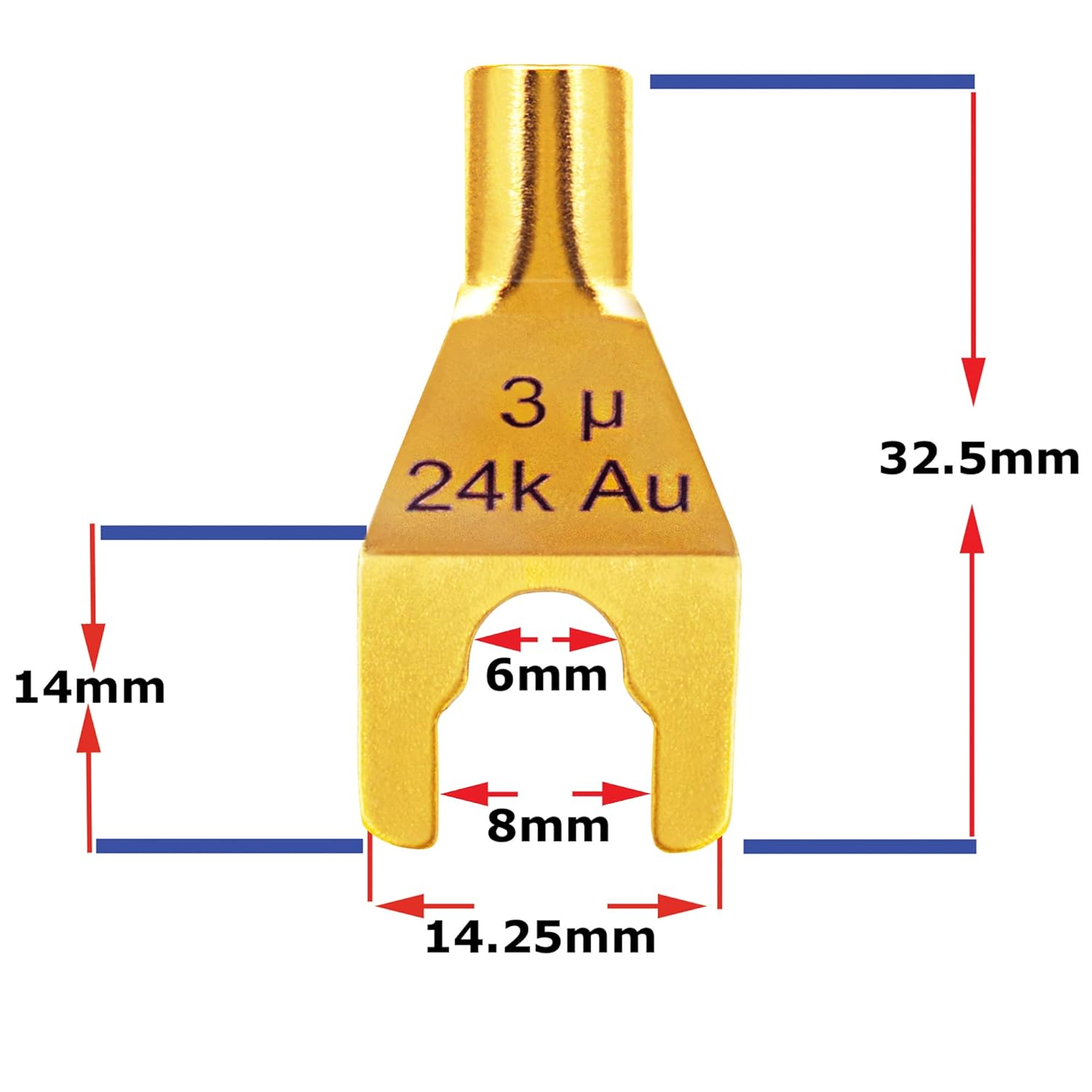 10 Foot - Canare 4S11 – Audiophile Grade - HiFi Star-Quad Speaker Cable Pair with Eminence Gold Spade Connectors
