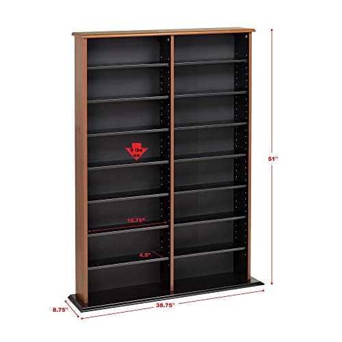 Prepac 2 Column Display Cabinet, White Storage Cabinet, Tall Storage Cabinet