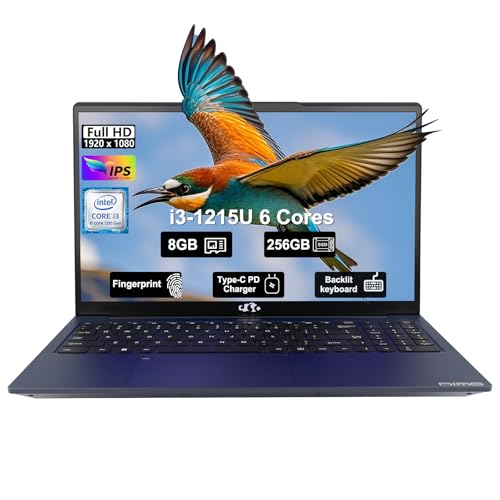 NIMO 15.6" IPS FHD-Business-Laptop, Intel 6 Core i3-1215U 8GB RAM 256GB SSD (Beat i5-1135G7