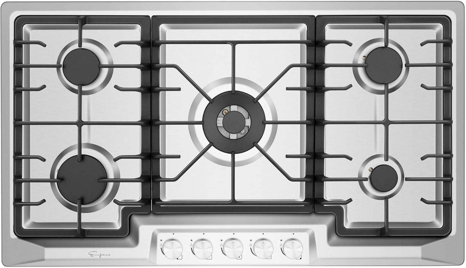 Empava Electric Stove Induction Cooktop Vertical with 2 Burners in Black Vitro Ceramic Smooth Surface Glass 120V, 12 Inch