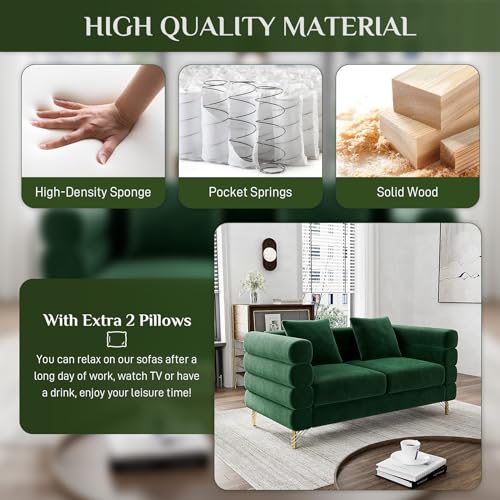 Cloud Couch for Living Room, 79" Modern Overstuffed Deep Seat Boucle Sherpa 3 Seater Sofa with 3 Pillows