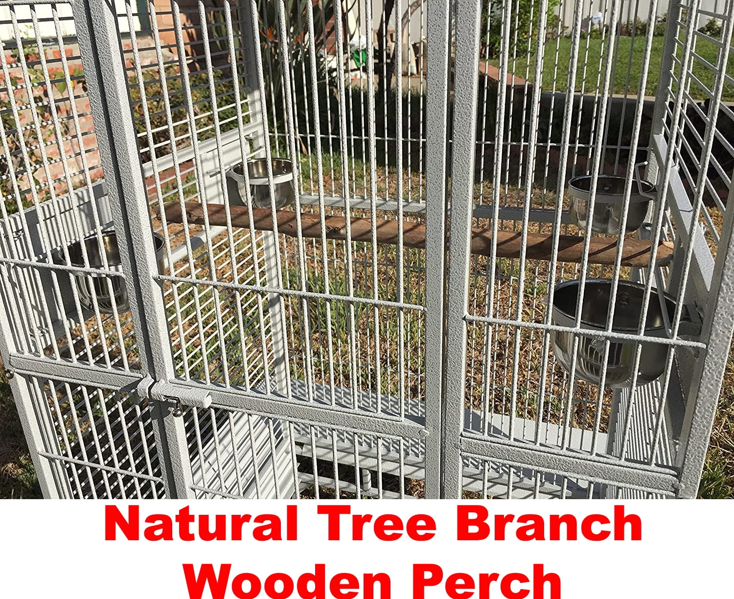 Extra Large 28" x 22" x 59"H Elegant and Durable Wrought Iron Open Play Top Stand Perch for Macaw Cockatoo Cockatiels African Grey Amazon Parrot