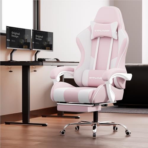 GTPLAYER Gaming Chair, Computer Chair with Footrest and Lumbar Support
