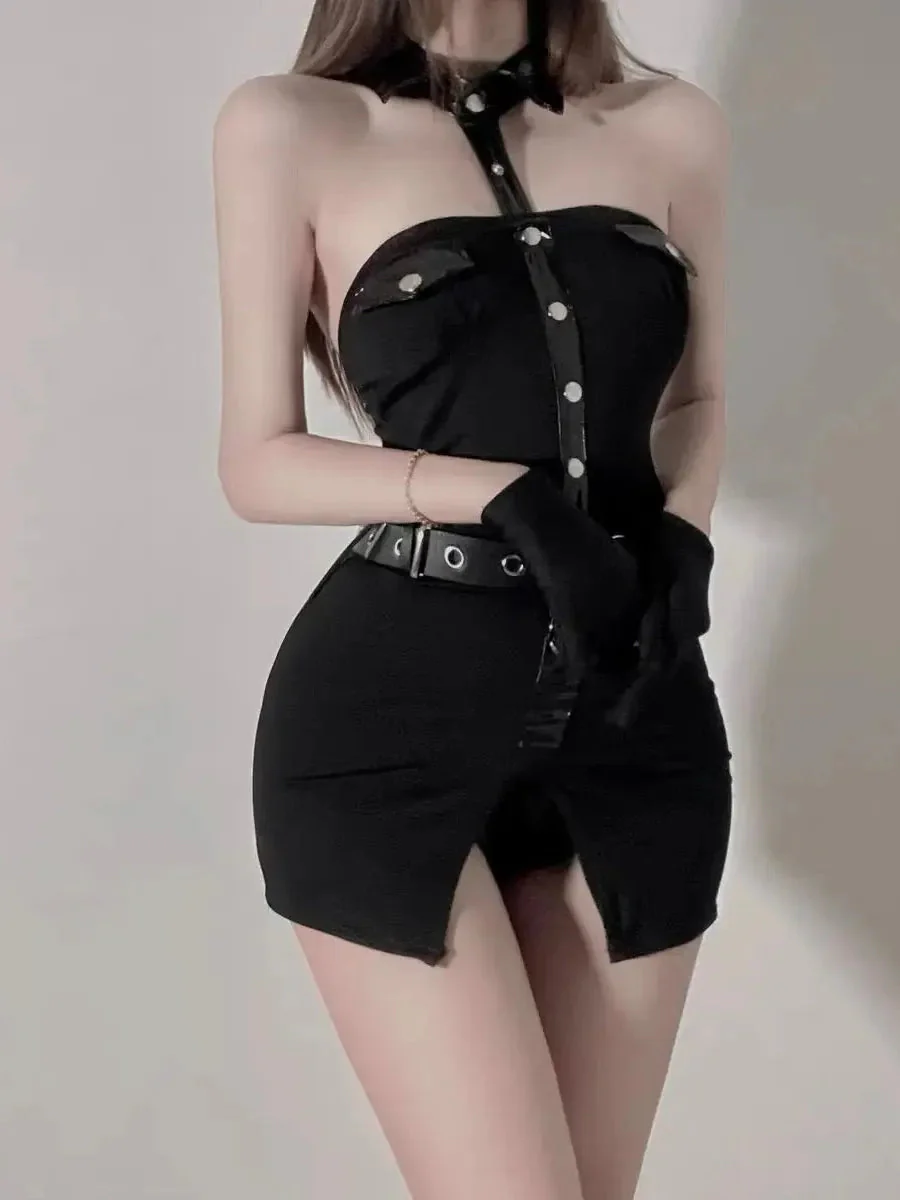'Esdeath' Anime Girl Pu Leather Uniform Suit