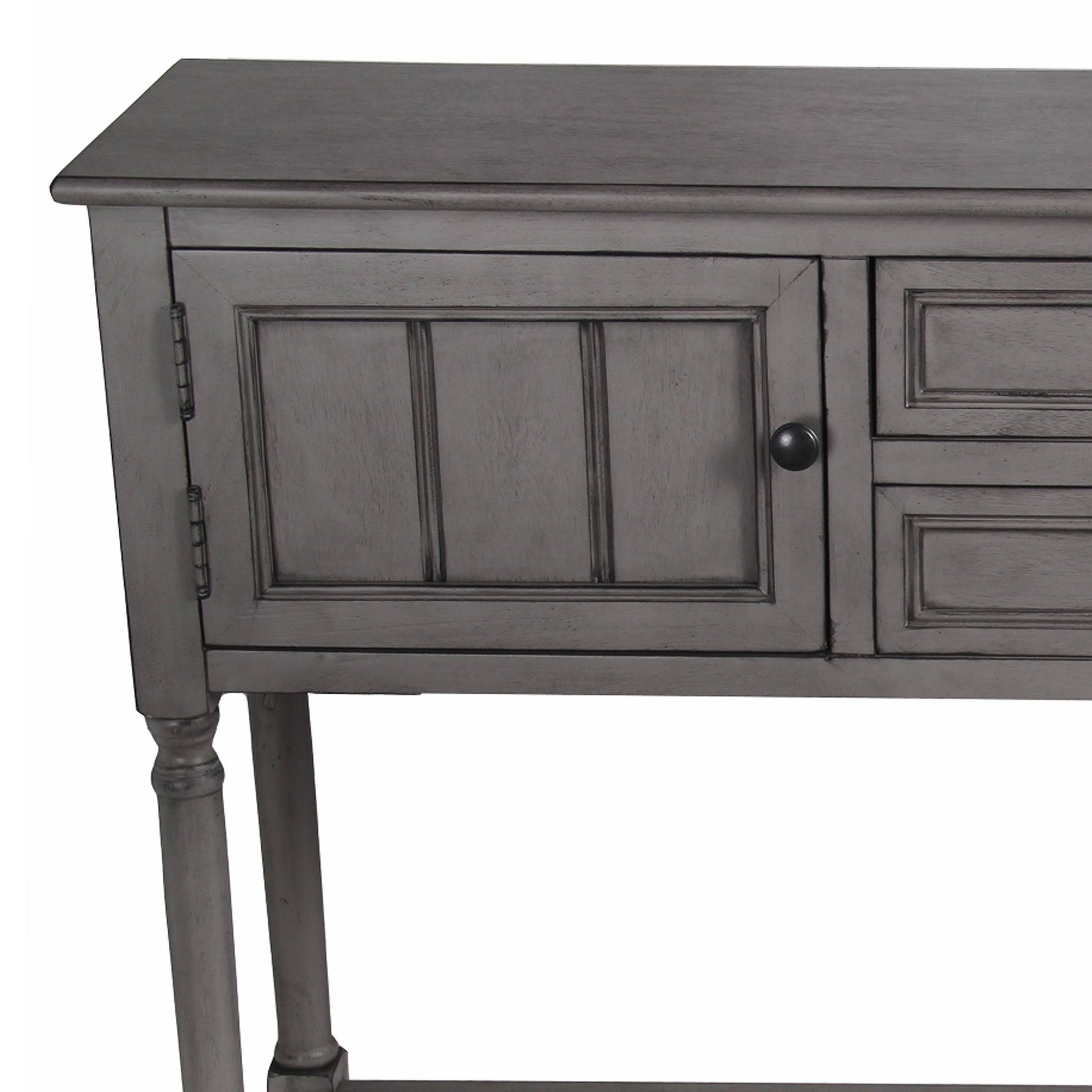 Benzara BM206056 Wooden Sideboard with 2 Spacious Drawers and 2 Door Cabinets Gray