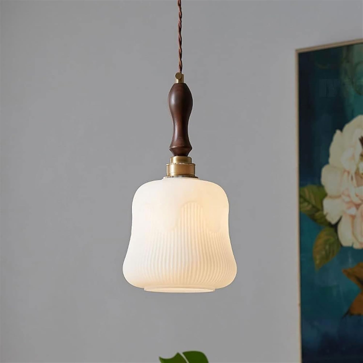 Minimalist Styling Cream Glass Shade Hanging Light Fixtures