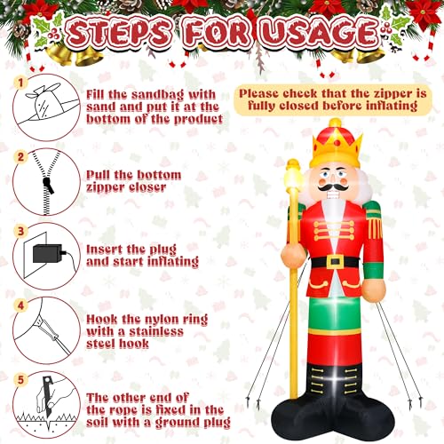 16FT Christmas Inflatable Snowman Outdoor Decorations, Giant Christmas Snowman, Holiday Blow Up Yard Decor with LED Lights