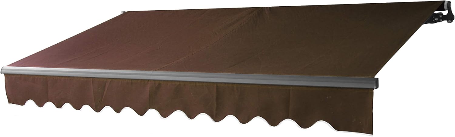 ALEKO Retractable 16x10 Feet Motorized Black Frame Patio Awning - 100% Polyester Canopy, Cover, Sun Shade, Shelter for Yard, Deck, Balcony