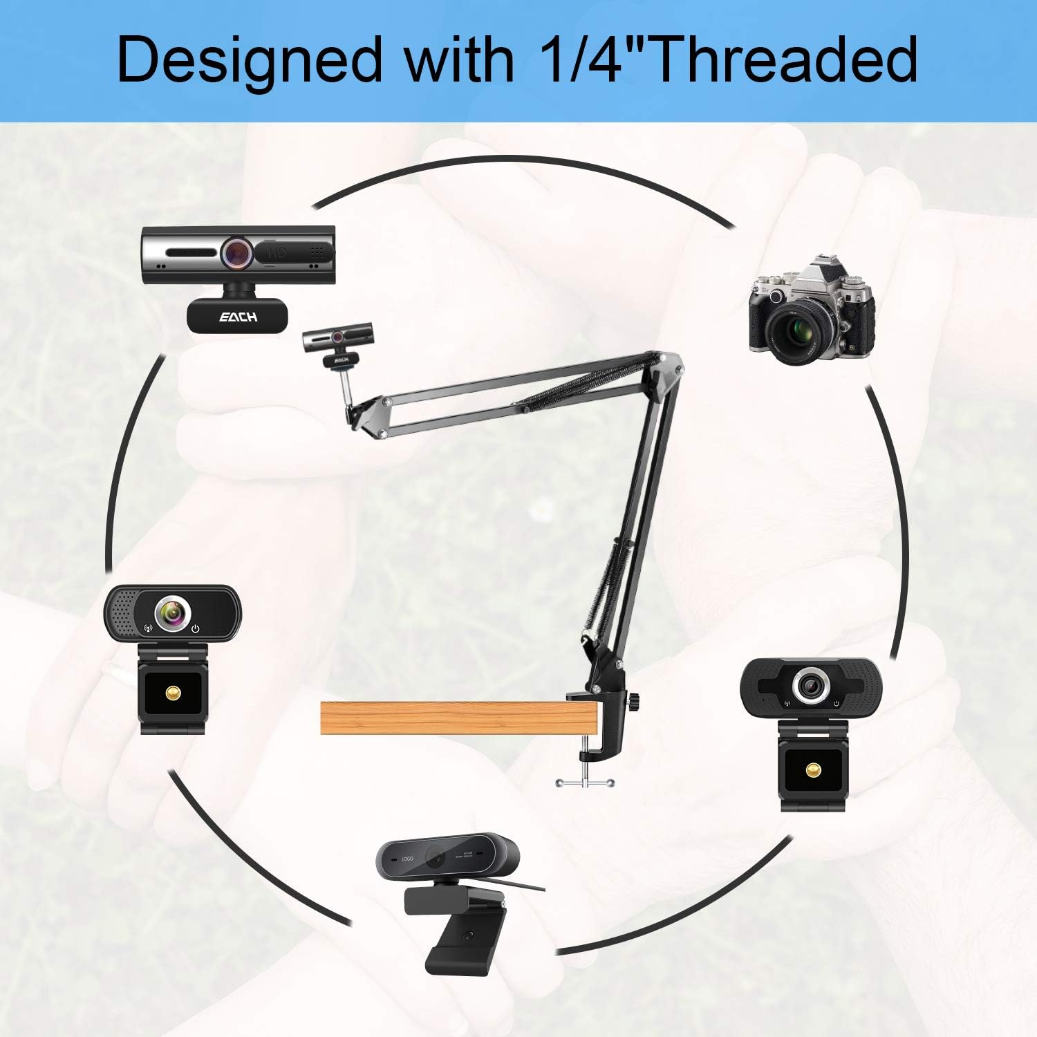Anivia Webcam Stand,Desk Mount Camera Arm Clamp Stand