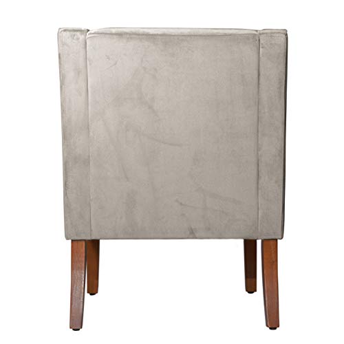 HomePop Velvet Swoop Arm Accent Chair, Suri Blue